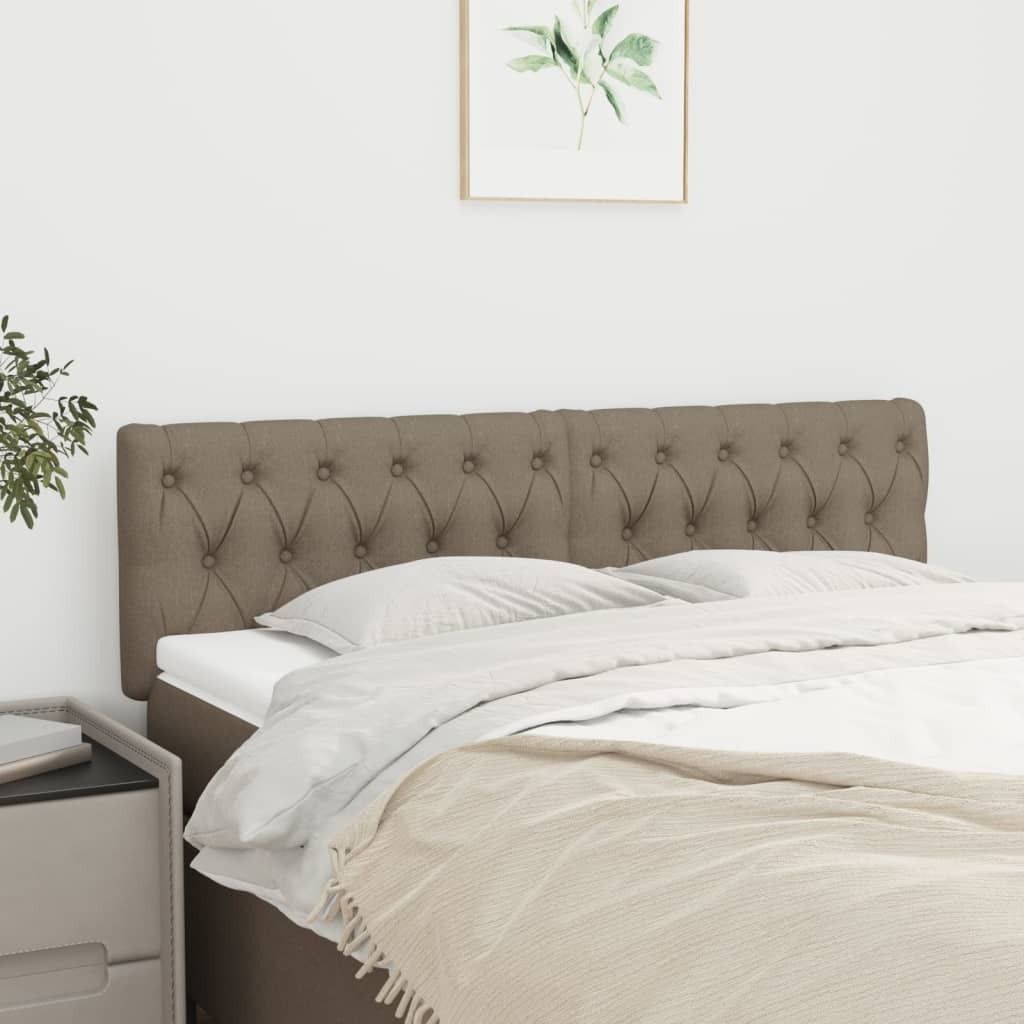 The Living Store Kopfteile 2 Stk. Taupe 80x7x78/88 cm Stoff