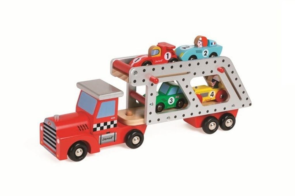 Camion transporteur 4 voitures story racing - janod - 08572 Image du produit 