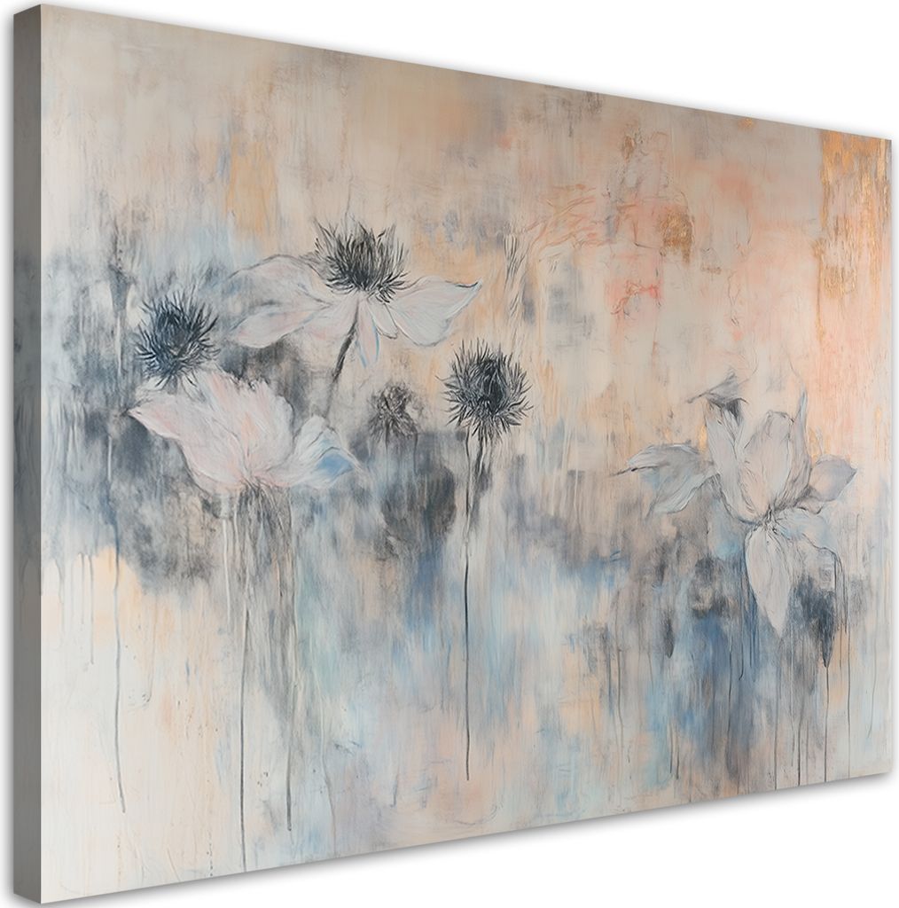 Leinwandbild Blumen, Pflanzen 100x70 Feeby Beige bild für die wand bereit zum aufhängen