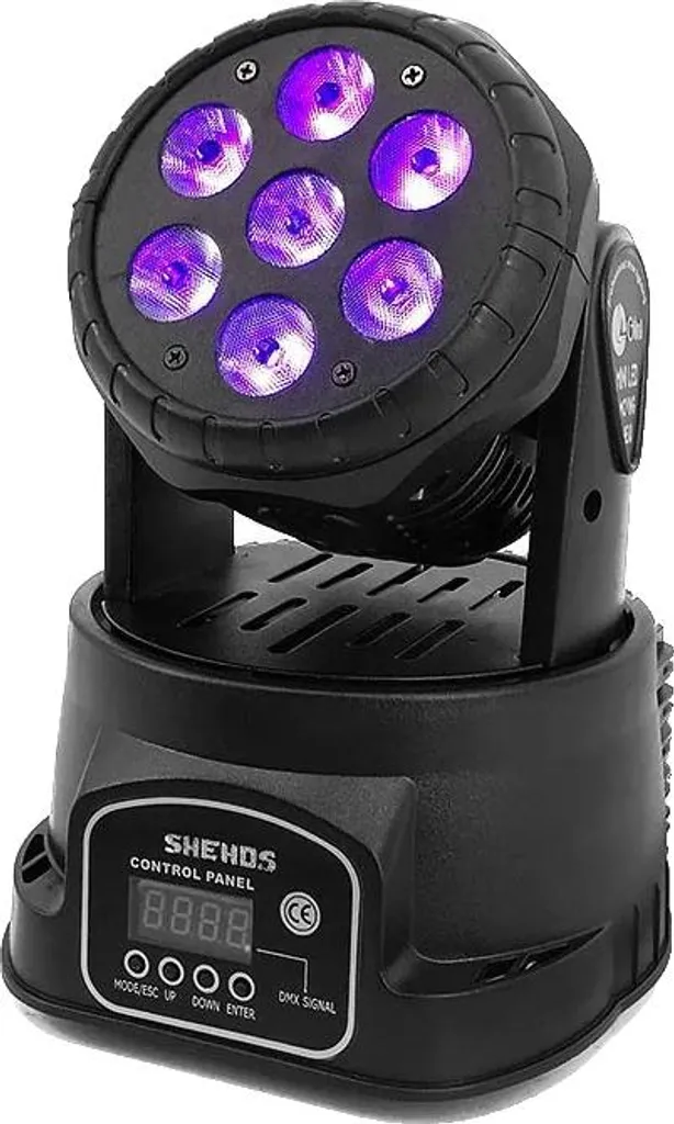 Éclairage Scène LED Wash 7x12W RGBW - Tête Mobile DMX Ultra Silencieuse