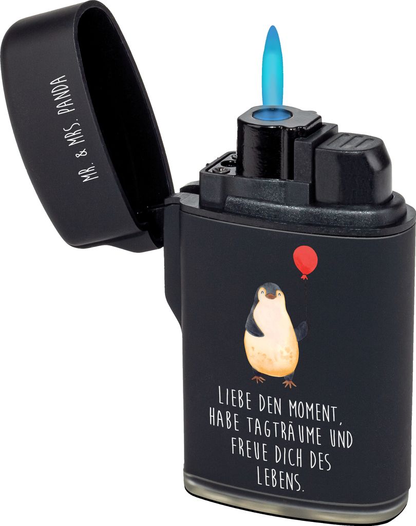 Mr. & Mrs. Panda Feuerzeug Pinguin Luftballon - Schwarz - Geschenk, Fröhlich, gas anzünder, Liebe, Feuerzeuge, zigarettenanzünder, sturmfeuerzeu...