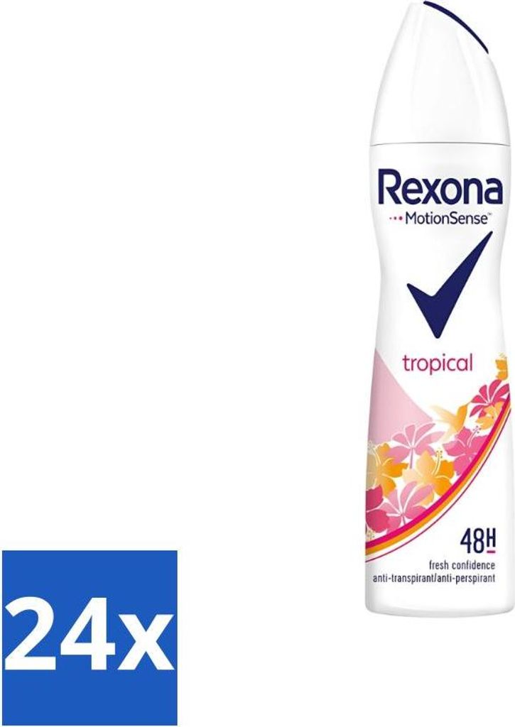 Rexona – Deodorant-Spray – Motion Sense – Tropical – Antitranspirant & Transpirant – 150 ml - Vorteilspack - 24 Stücke