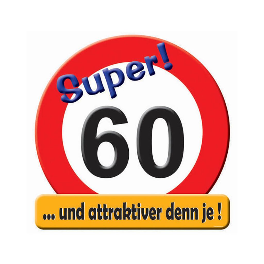Schild Verkehrschild Zahl 60 mit Text und attraktiver denn Produktbild 