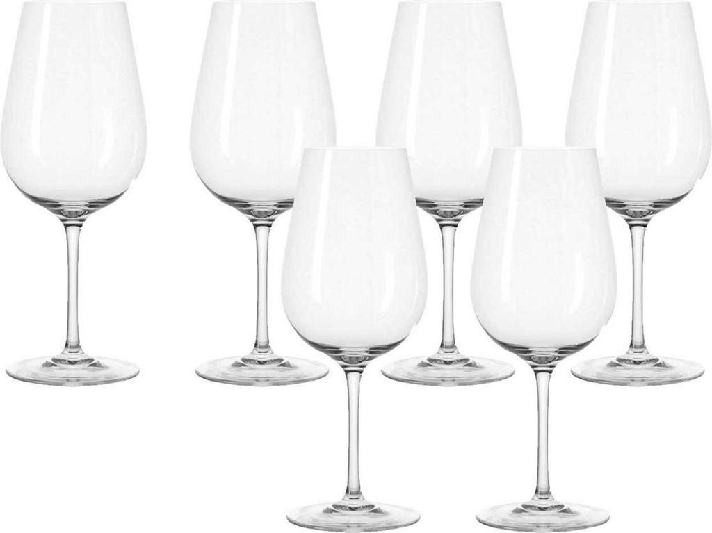 Leonardo Tivoli Rotwein-Glas 6er Set, Rotwein-Kelch mit gezogenem Stiel, spülmaschinenfeste Wein-Gläser, Höhe 23 cm, 580 ml, 020964