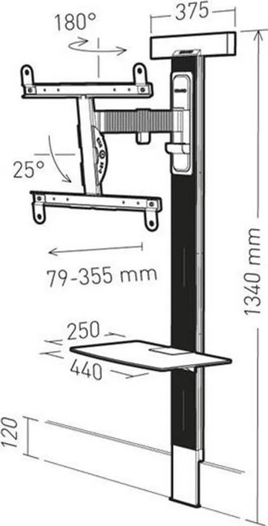 Évitez les Reflets : Support TV Erard Inclinable et Orientable 30''- 65'' - 3