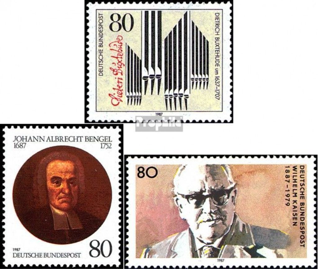 Briefmarken BRD (BR.Deutschland) 1987 Mi 1323,1324,1325 (kompl.Ausg.) gestempelt 350.Geburtstag von Buxtehude