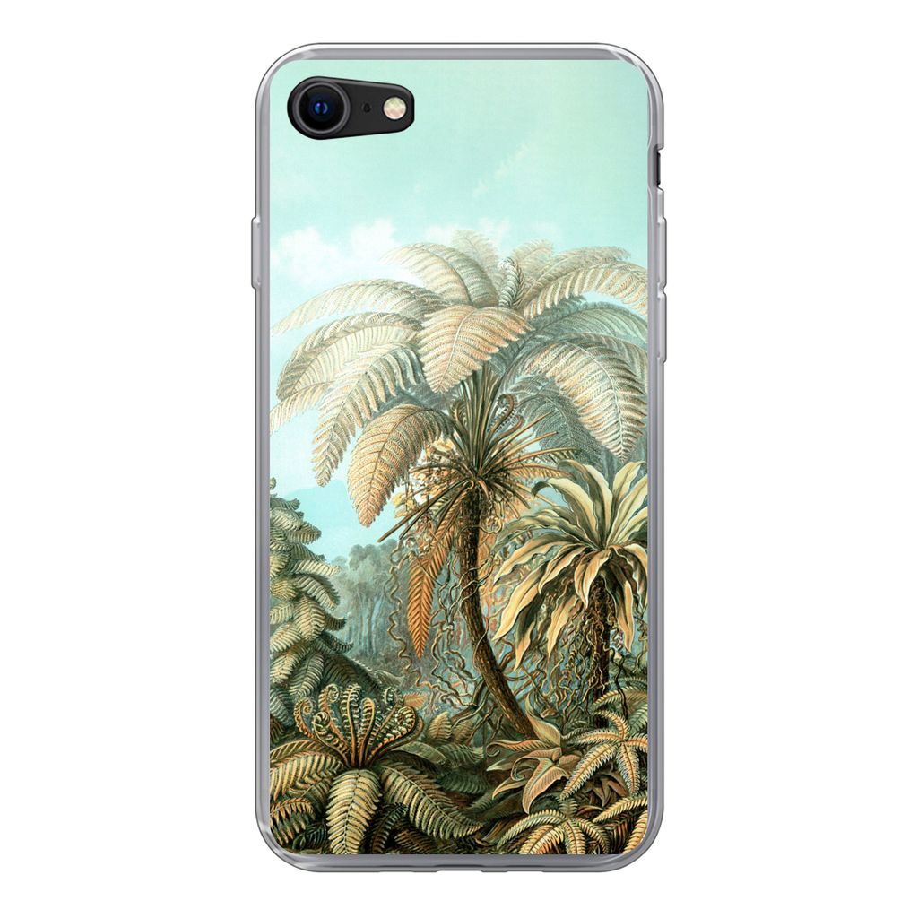 MuchoWow Handyhülle Schutzhülle Hülle für iPhone 8 Filicinae - Haeckel - Alte Meister Silikon Softcase Handy Hülle - Schutzhaube
