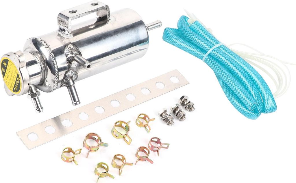 350 ml Silberkühlmittelpanzer, Aluminium -Catch -Tank -Reservoir, Reservoir -Kit für SUVs Die meisten Autos