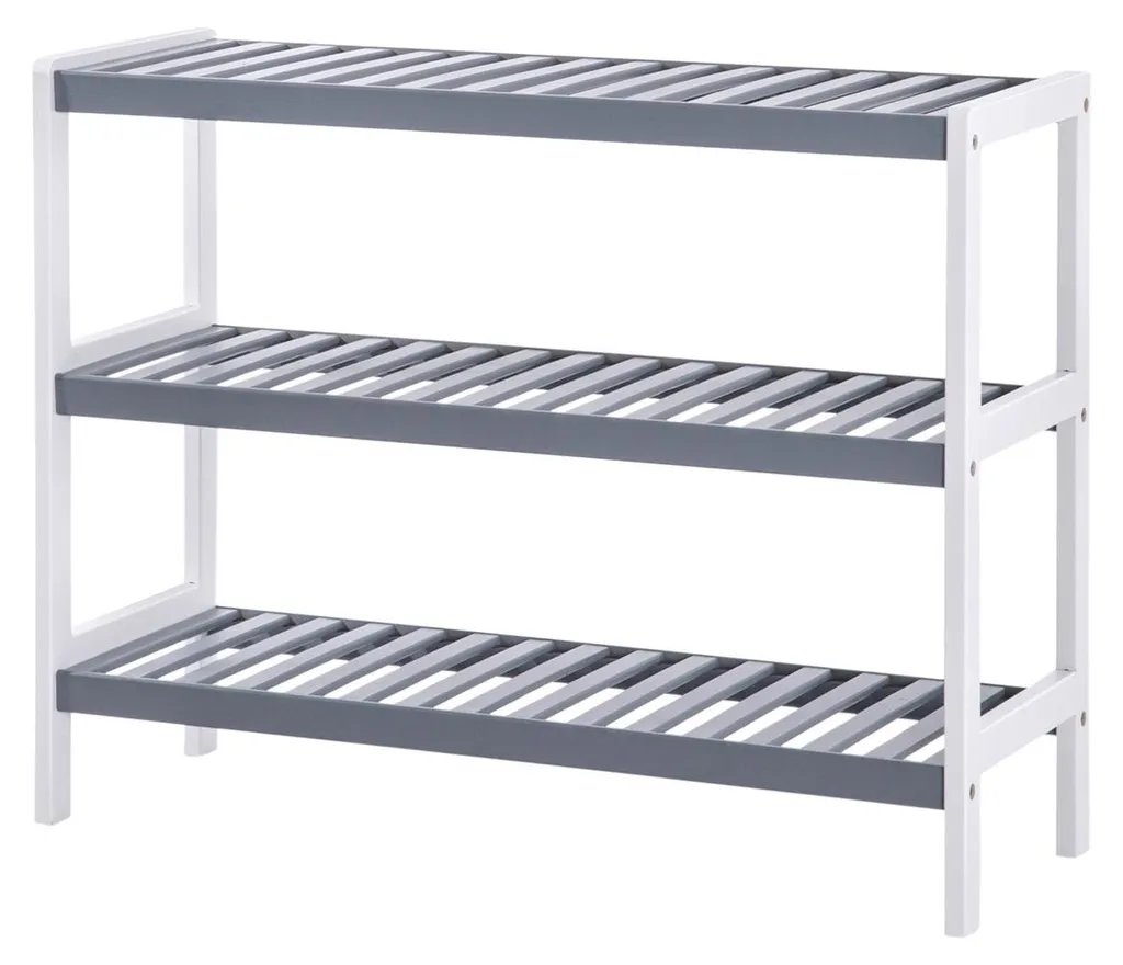 Petit meuble à chaussures 3 tablettes L70 cm - Rangement entrée compact - 6