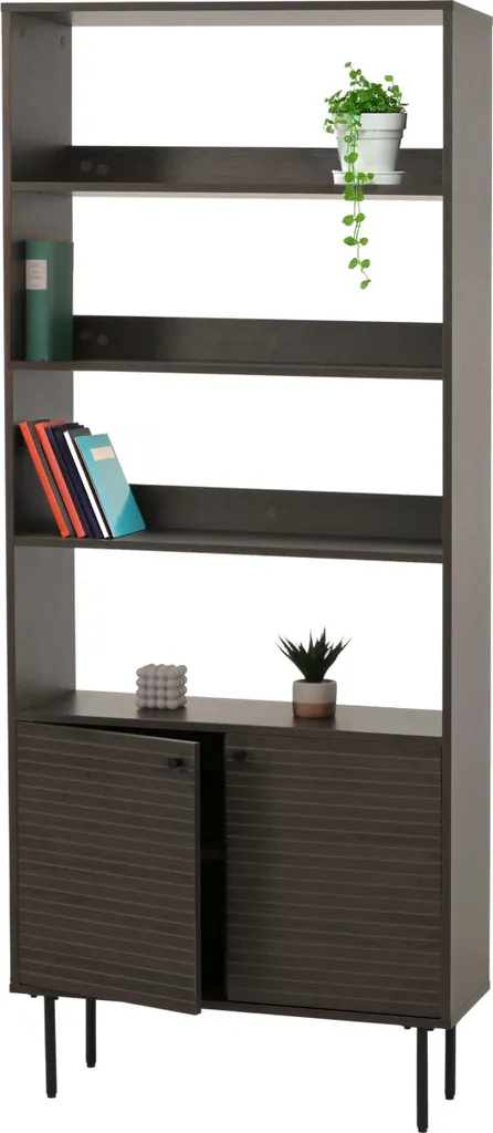 Bibliothèque Gain de Place 200x80cm : Solution de Rangement Brun Foncé