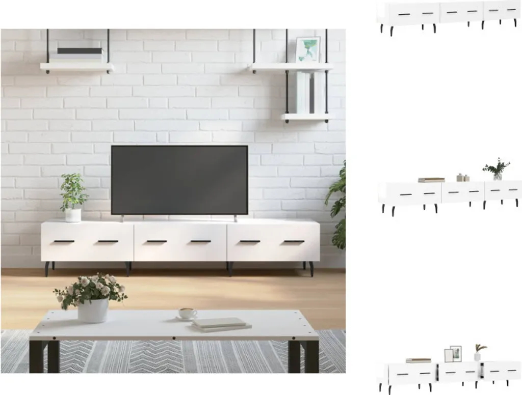 Mobile Porta TV 150cm Bianco Lucido vidaXL: Design Essenziale per Home Cinema