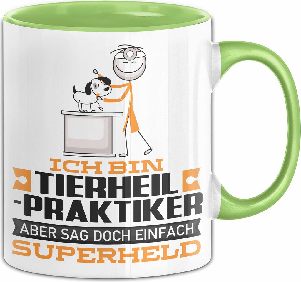 Tierheilpraktiker Geschenk Tasse Ich Bin Tierheilpraktiker Aber Sag Doch Einfach Superheld Lustige Geschenkdiee für Tierheilpraktiker Kaffee-Beche...