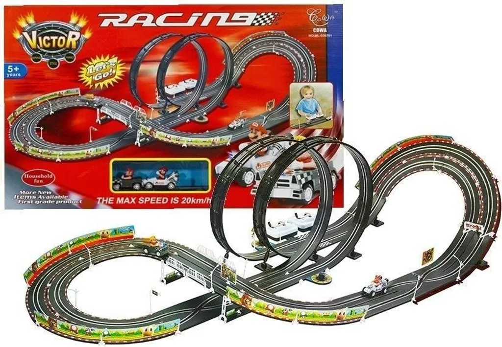Circuit Mario Kart avec 2 voitures de course Carrera GO - Longueur 4,5m