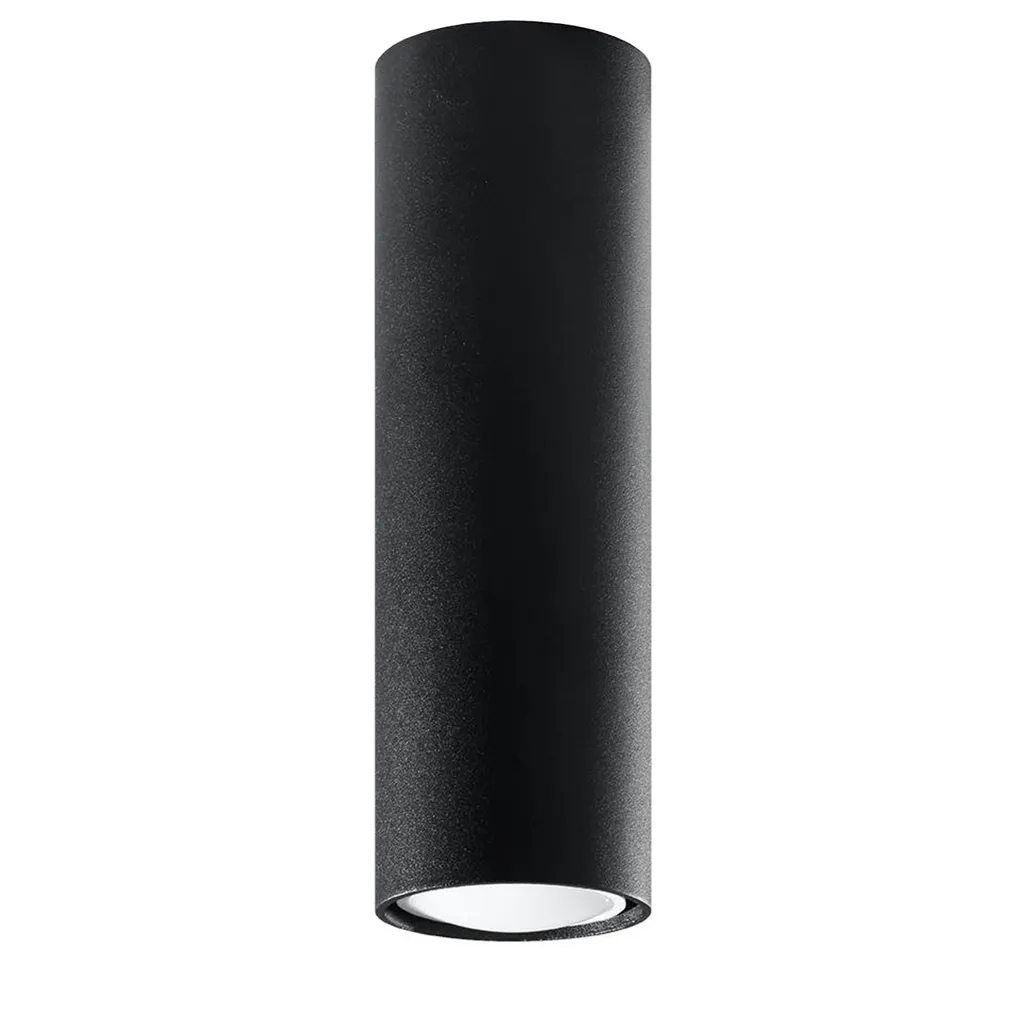 Lampada da soffitto LAGOS 20 nero 1xGU10 10W acciaio 20x6x6cm Sollux Lighting