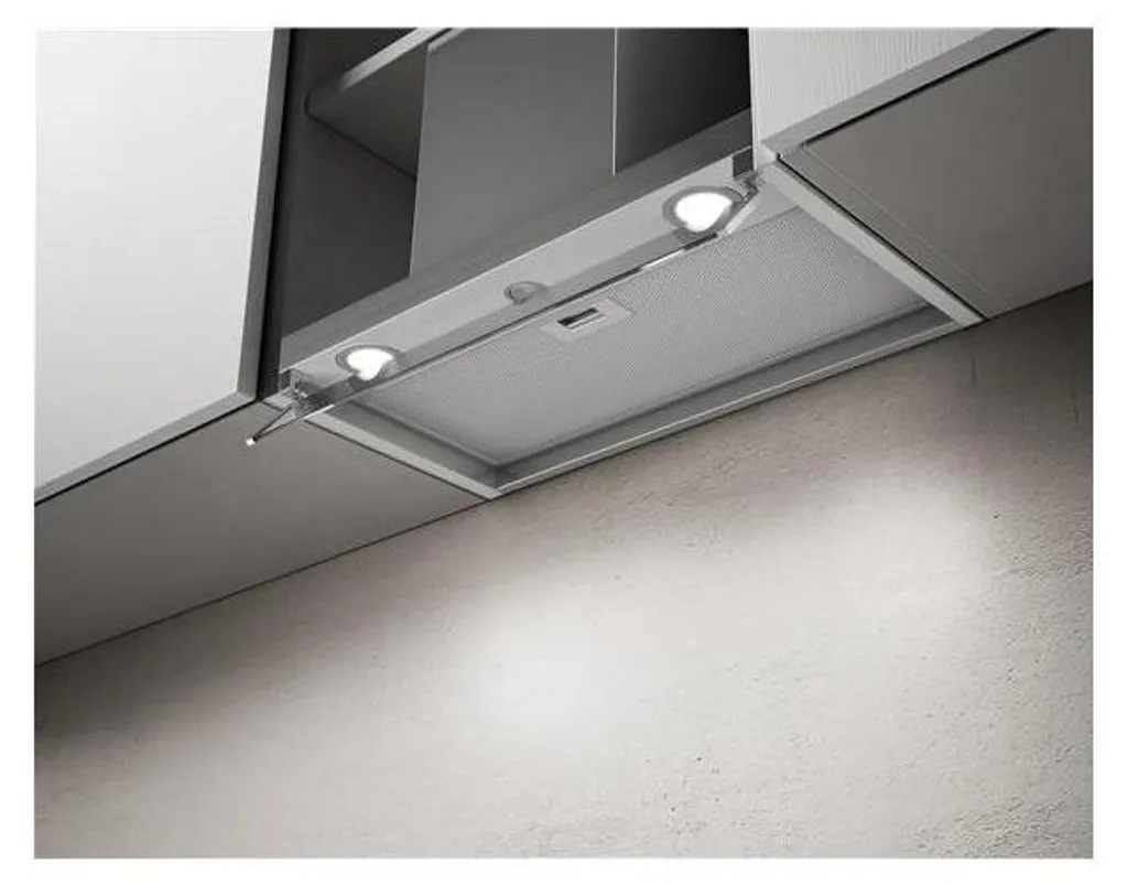Hotte encastrable inox 60cm anti-odeur puissante 620 m3/h filtre métal