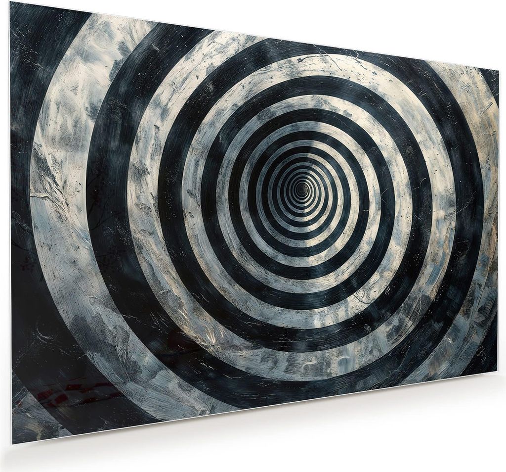 Glasbild 90x60cm in XXL für Wohnzimmer, Schlafzimmer Motiv Hypnotische Spirale
