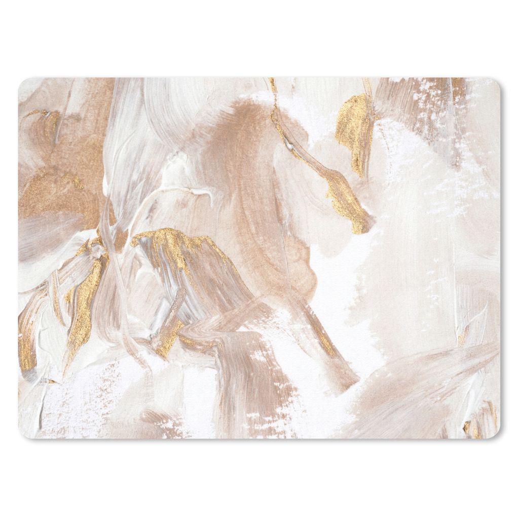 MuchoWow Mauspad Mousepad Farbe - Gold - Chic 40x30 cm - Mousepads - Maus Mat - Pad - Mausunterlage - Anti Rutsch