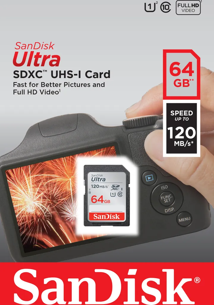 SanDisk Ultra Carte Mémoire 64 Go microSDXC UHS-I Class 10 pour Mobile