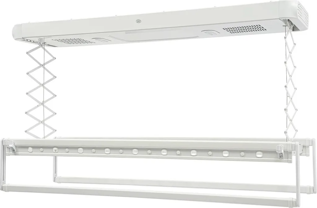 Séchoir à linge électrique de plafond blanc extensible charge 35 kg