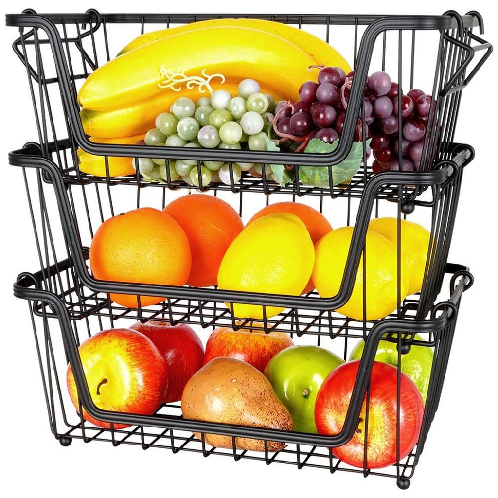 Vilde | Obstkörbe 3er Set - 32x20x13,5 cm - Metall Produktbild 