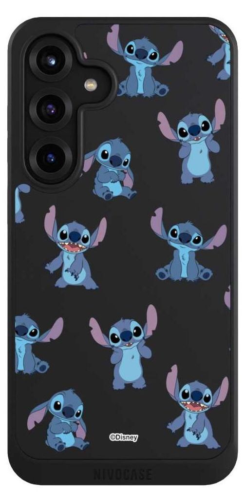 NIVOCASE Hülle für Samsung Galaxy S25+ Handyhülle NIVOcore Case Schwarz Disney Offizielles Lizenzprodukt Lilo & Stitch
