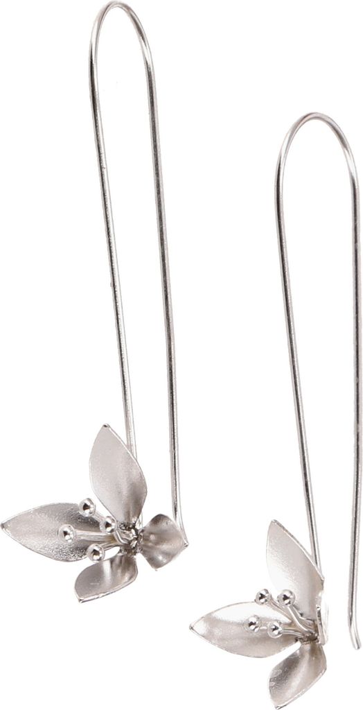 Ethno Silberohrringe `Blüte` Modell 3, Silber-Farben, SterlingSilber, 5*1,3 cm, Silberohrringe