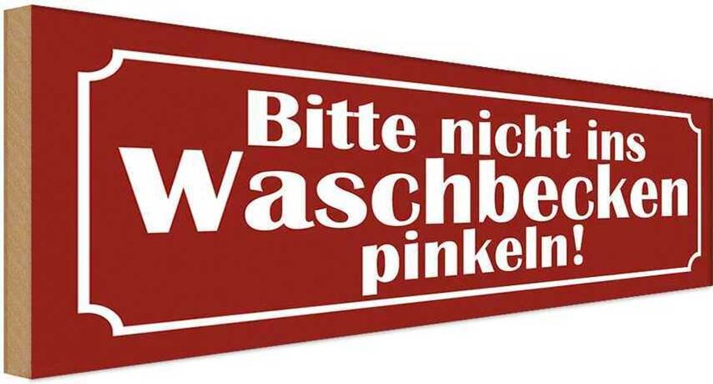 vianmo Holzschild 10x27 cm nicht ins Waschbecken pinkeln Warnschild Hinweisschild