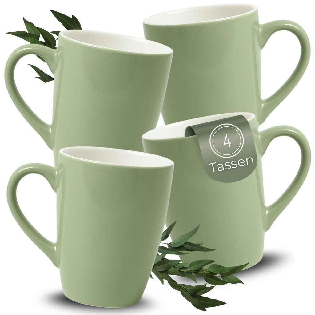 Kaffeetassen 4er Set aus Keramik 340ml, Teetassen in Produktbild 