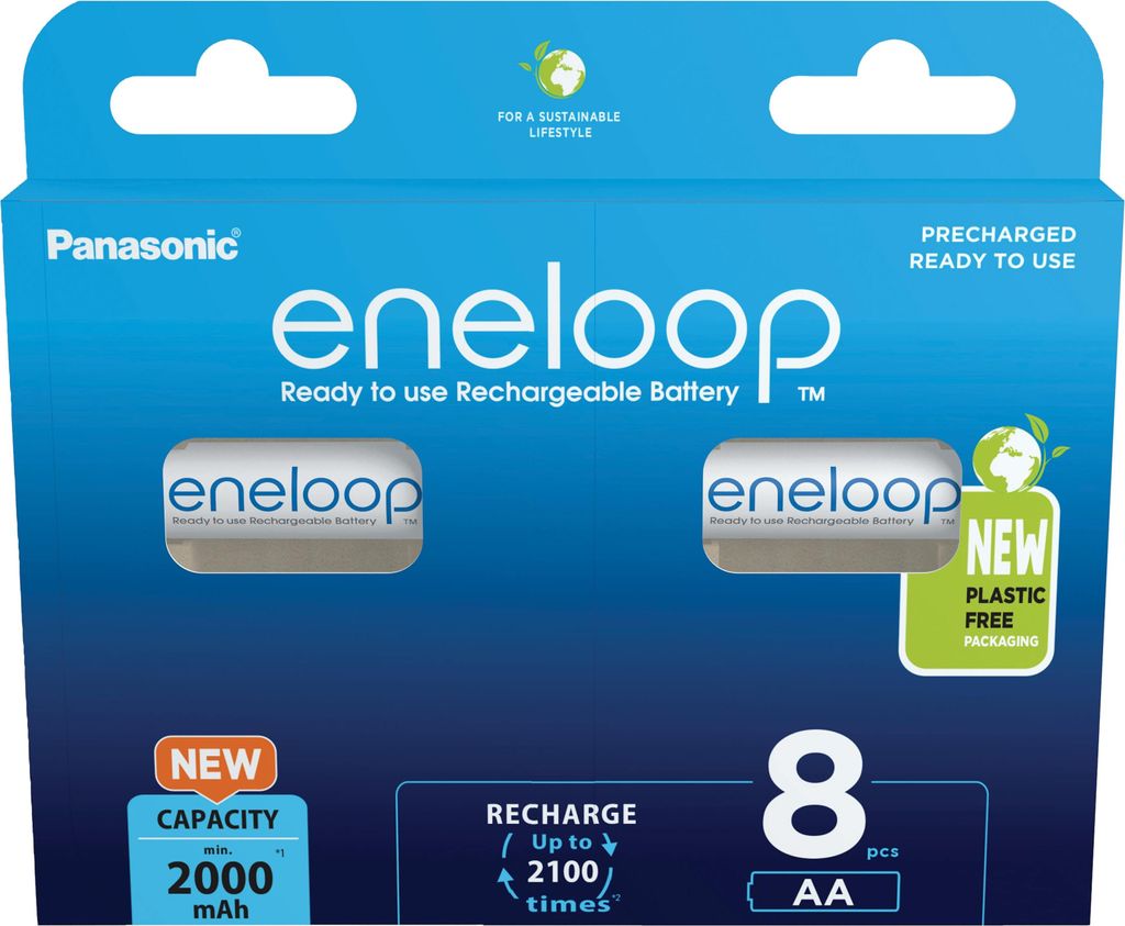 Rechargeable batteries PANASONIC ENELOOP AA 2000 mAh 8 szt Obrázek produktu 