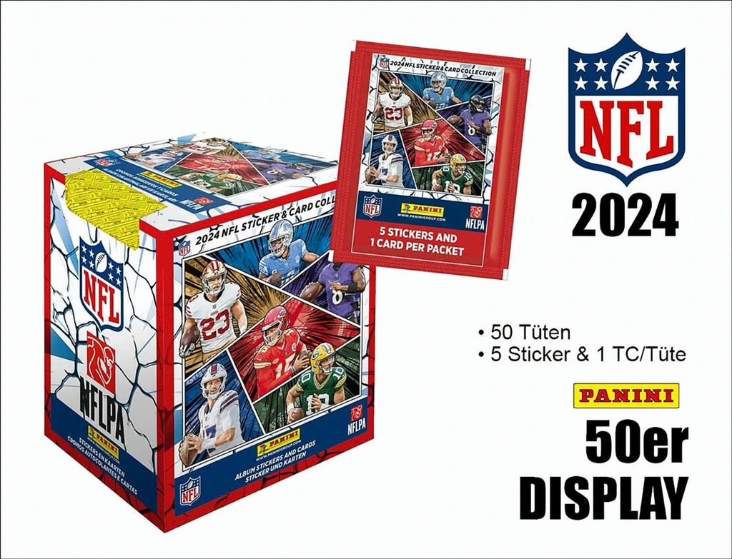 2024 NFL Sticker & Card Collection Display (50 ct.) Produktbild 