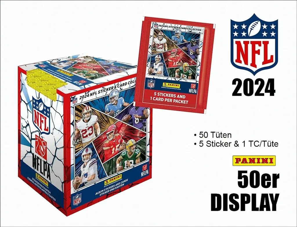 Rangement NFL 2024 pour 50 Autocollants et Cartes de Sport US en Famille