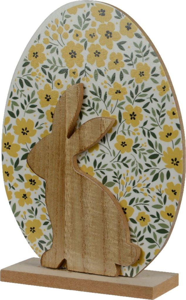 Dekofigur Osterei und Osterhase 20,5cm Holz mit Produktbild 