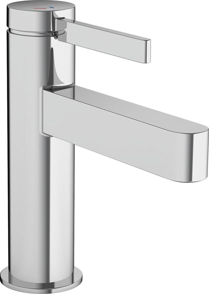 hansgrohe Finoris Einhebel-Waschtischarmatur 100 CoolStart mit Push-Open Ablaufgarnitur, Ausladung 126 mm, 76012000