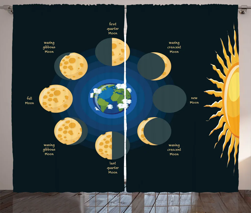 Rideau Occultant Partiel Moon Phase, Solution pour Grandes Fenêtres 280cm
