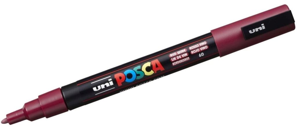 POSCA uni PC-3M, 1 Stück(e), Rot, Schwarz, Rot, Polyester, Produktbild 