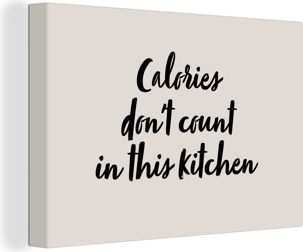 OneMillionCanvasses - Leinwandbilder - 150x100 cm, Zitate - Kochen - Sprichwörter - In dieser Küche zählen die Kalorien nicht, Wandbilder Kuns...