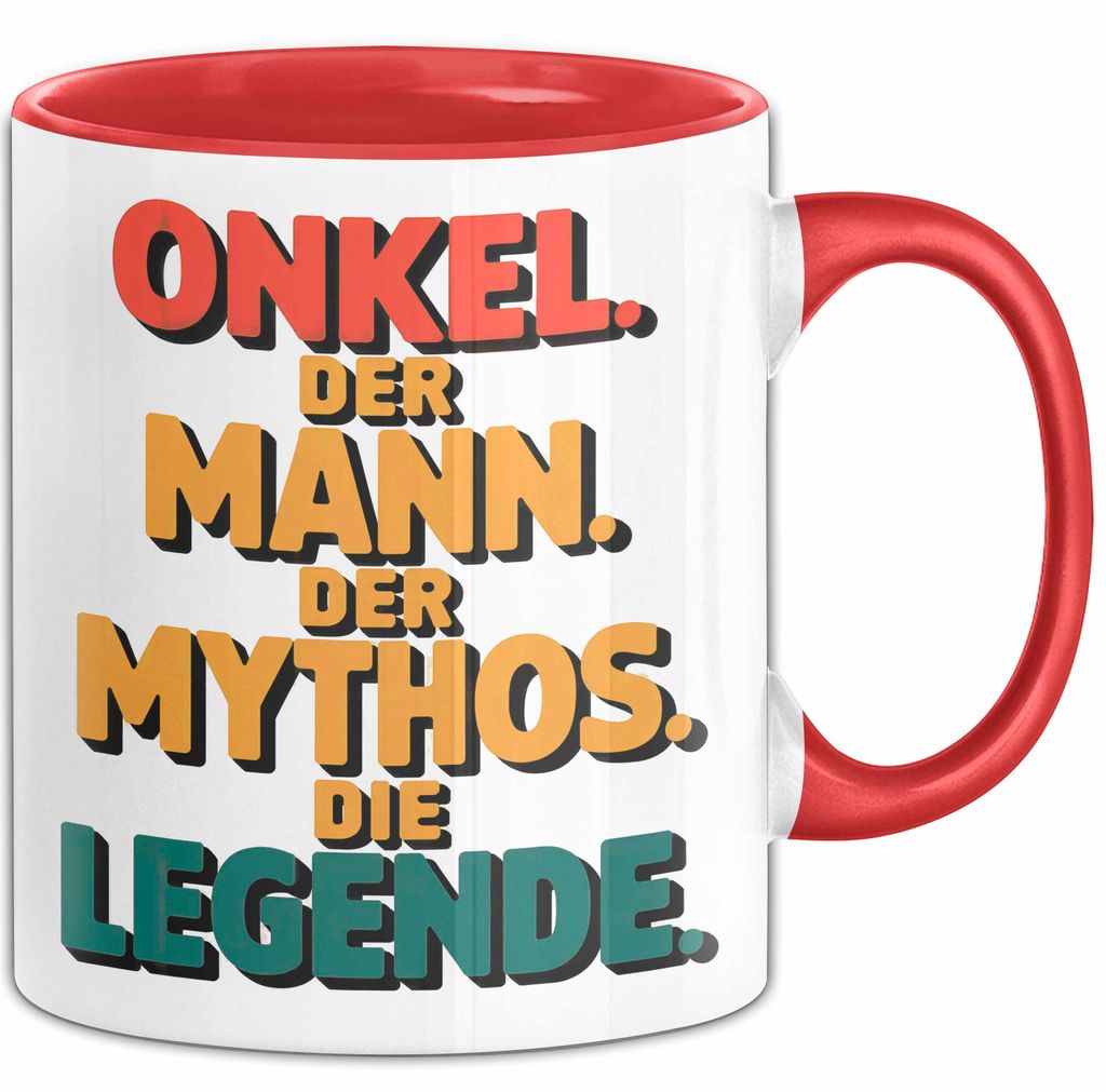Onkel Sarkastisch Sarkasmus Tasse Geschenk Lustige Geschenkidee Spruch Onkel Der Mann Der Mythos Die Legende (Rot)