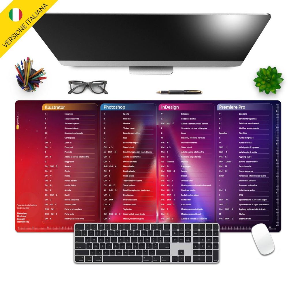 Giallobus - Tastaturkürzel - 90L x 40B cm - Vinile - 01 – Grafik-/Videoprogramme – ITA