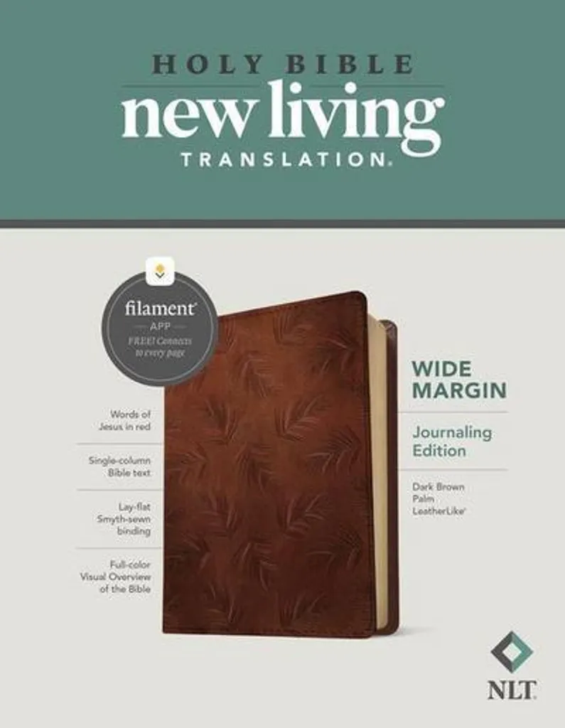 Bible d'étude pour annotations NLT Wide Margin reliée en cuir brun