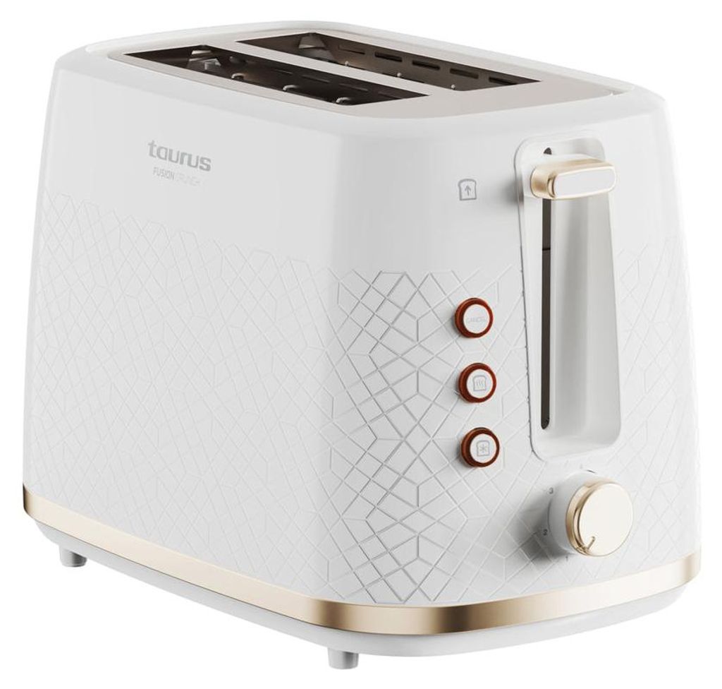 Taurus TO800P, 2 krajcov, Biela, Tlačidlá, Otočné, 800 W, Obrázok produktu 