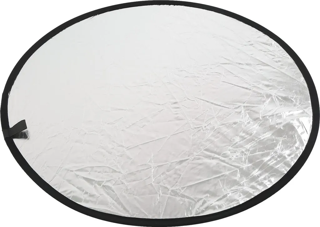 Riflettore bianco-argento 2-in-1 luce fotografica rotonda portatile per illuminazione dal vivo, 80 cm
