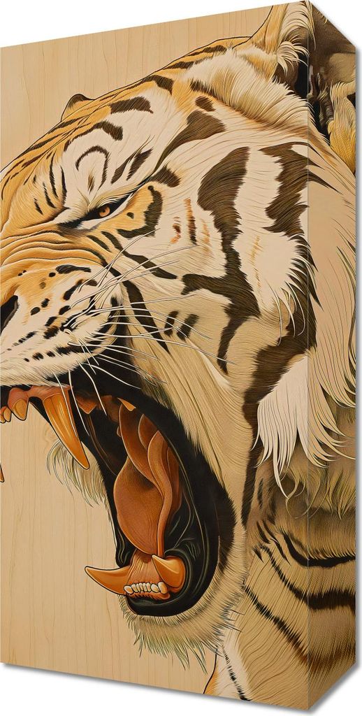 Bild 20x40cm Majestätisches Brüllen eines Tigers