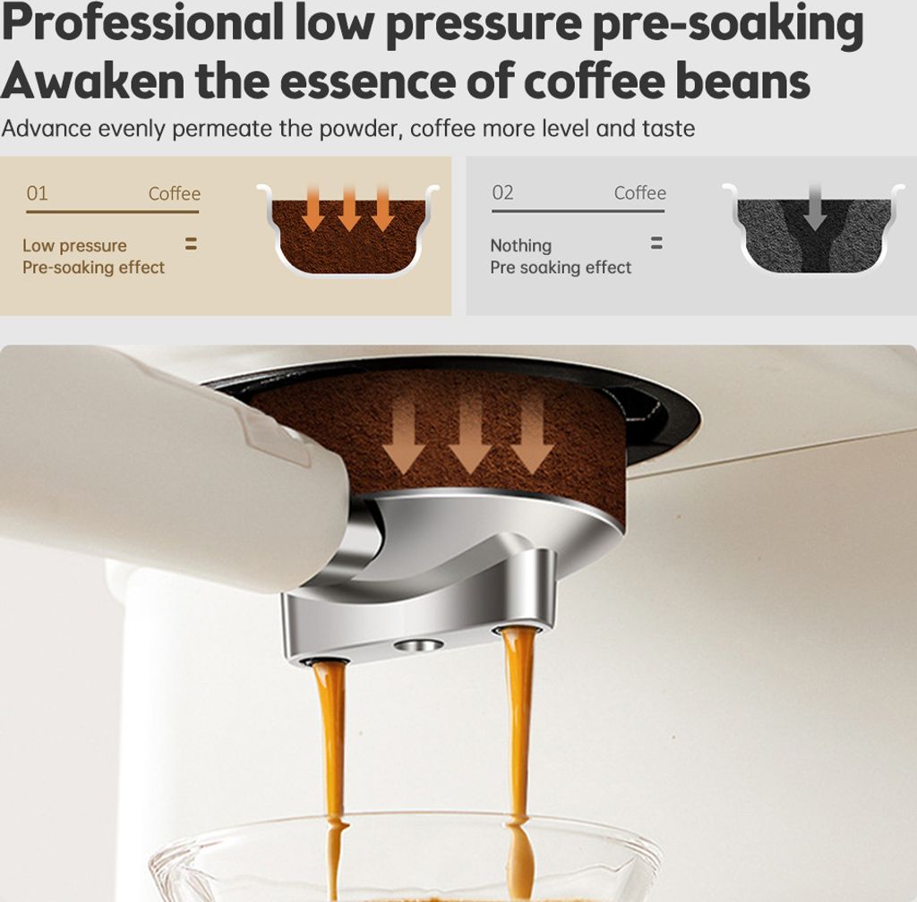 Espresso-Kaffeemaschine, 20 Bar, Edelstahl-Espressomaschine Produktbild 9