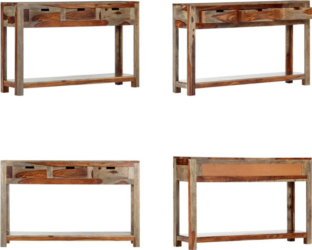 vidaXL Konsolentisch mit 3 Schubladen 120x30x75 cm Massivholz - Konsolentisch - Konsolentische - Konsolentisch Holz - Konsolentische Holz