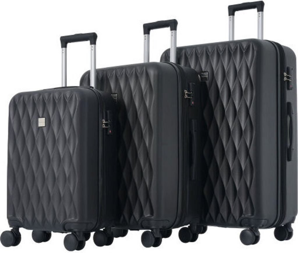 Kofferset ABS Hartschalen-Stamm Stamm-Set Rollkoffer Reisekoffer Handgepaeck 4 Rollen ABS-Material TSA Zollschloss Aufbewahrungsbox-Set Handtaschen...