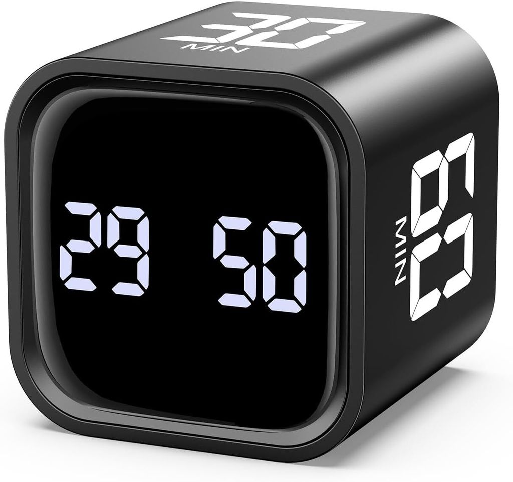 Würfel Timer, Digital Timer mit LED-Anzeige, Cube Timer, Würfel Schwerkraft Timer, Schwarz
