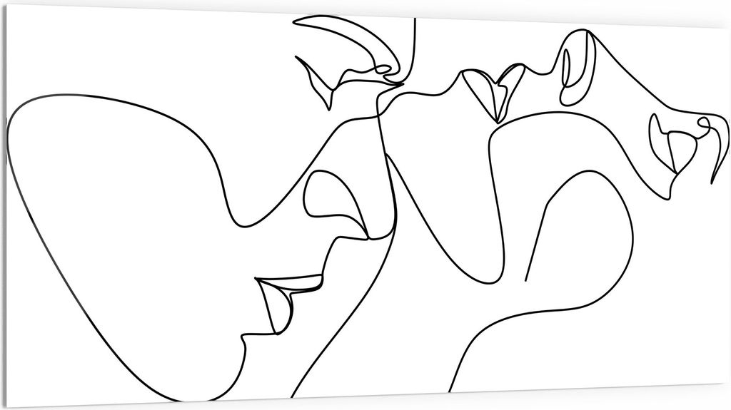 DEQORI Küchenrückwand Glas 100x50 cm 'Liebespaar Silhouette' Spritzschutz Bad Rückwand