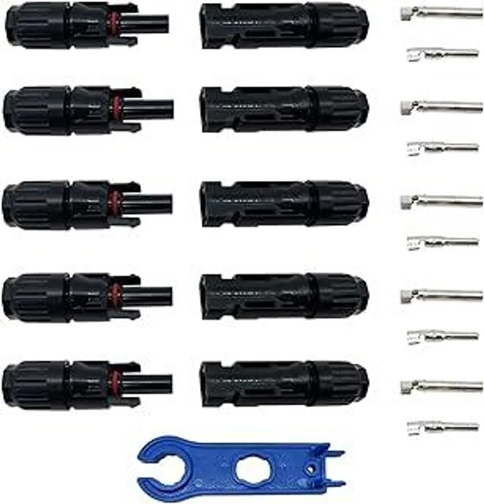 Set 5 Coppie Connettori Solari MC4 - 1000V DC IP67 con Utensili