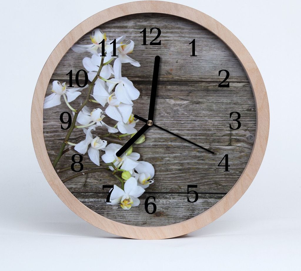 Holzuhr 30fi cm wanduhr - Orchid Blume Holz
