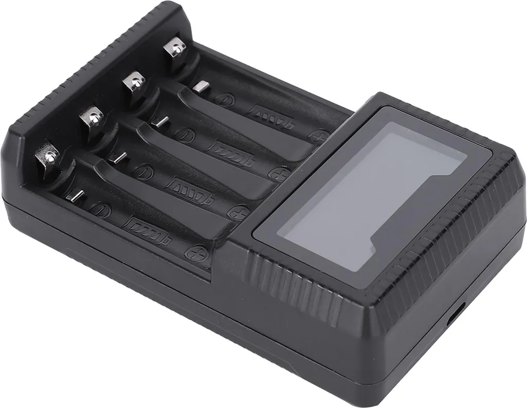 SEIVI Caricabatterie AA AAA USB LCD - Carica Intelligente 4 Slot Ni-MH